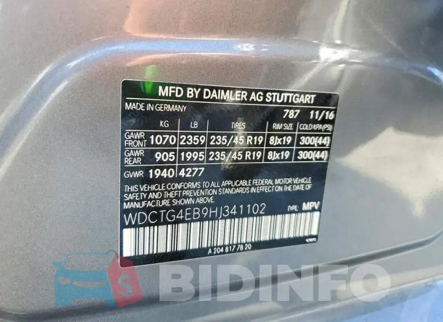 WDCTG4EB9HJ341102 Photo# 13