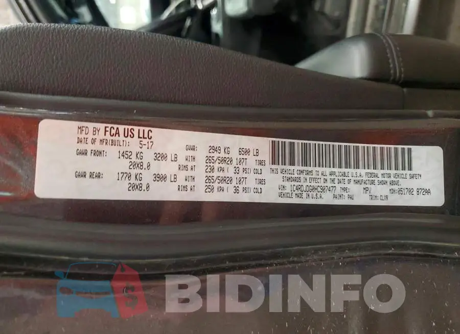 1C4RDJDG0HC907477 Photo# 13