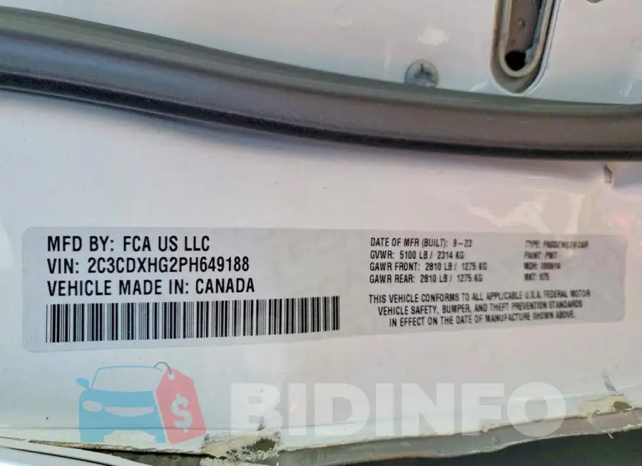 2C3CDXHG2PH649188 Photo# 12