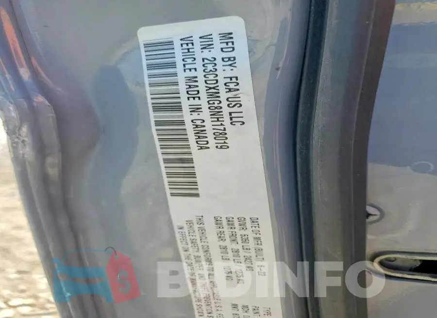 2C3CDXMG8NH178019 Photo# 12