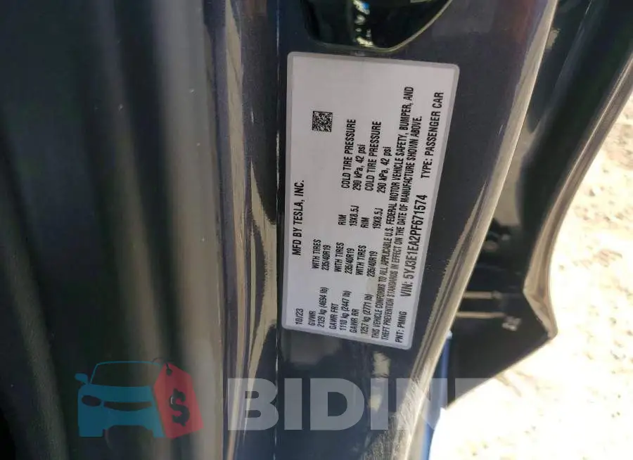 5YJ3E1EA2PF671574 Photo# 12