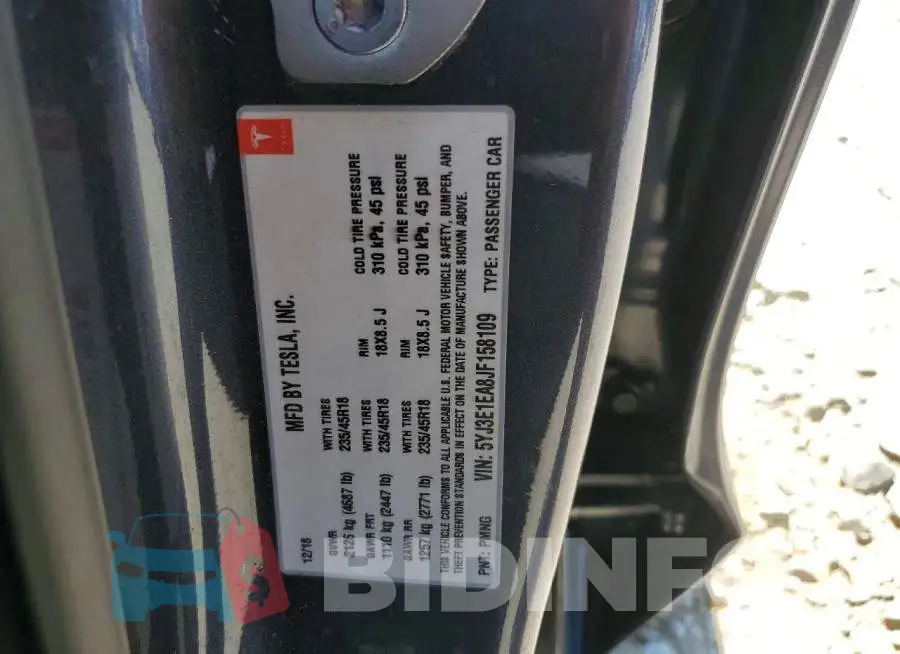 5YJ3E1EA8JF158109 Photo# 12