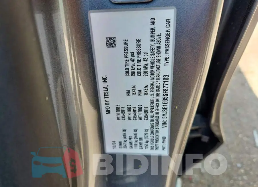 5YJ3E1EB5SF877103 Photo# 13