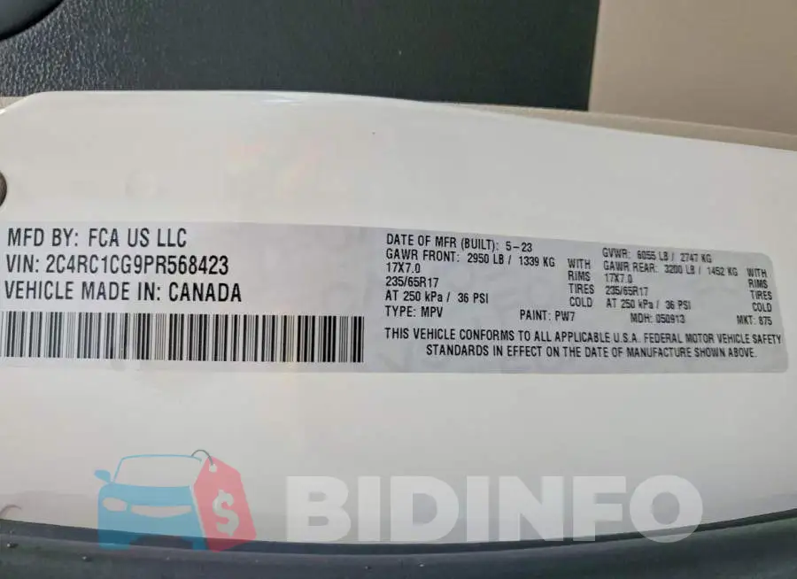 2C4RC1CG9PR568423 Photo# 14