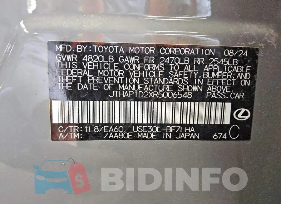 JTHAP1D2XR5006548 Photo# 12