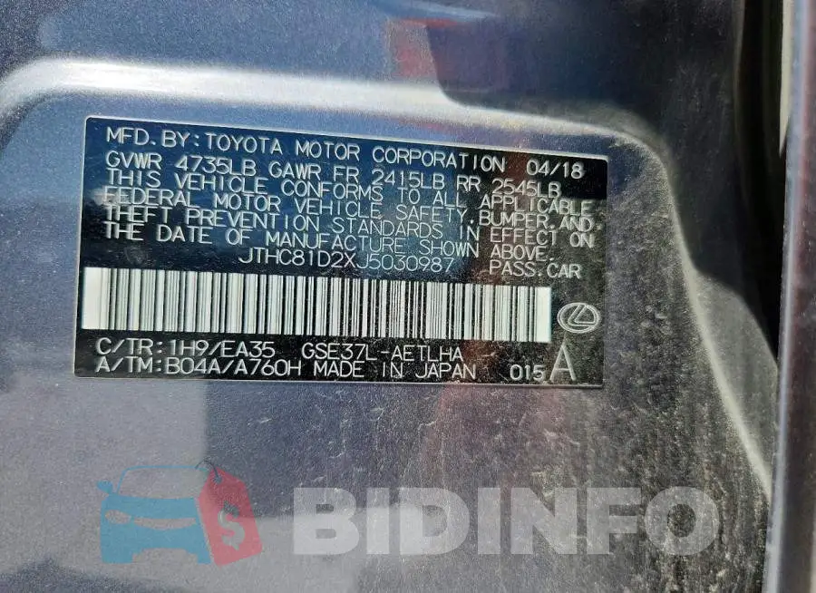JTHC81D2XJ5030987 Photo# 12