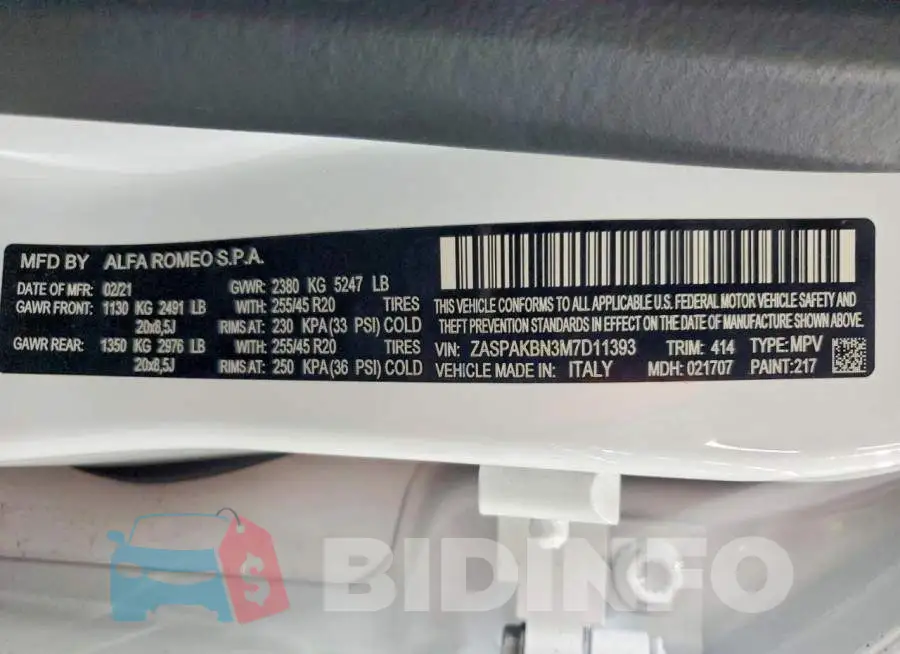 ZASPAKBN3M7D11393 Photo# 13