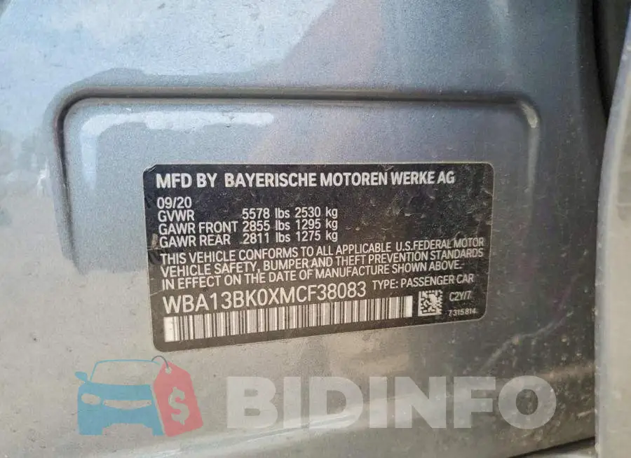 WBA13BK0XMCF38083 Photo# 13