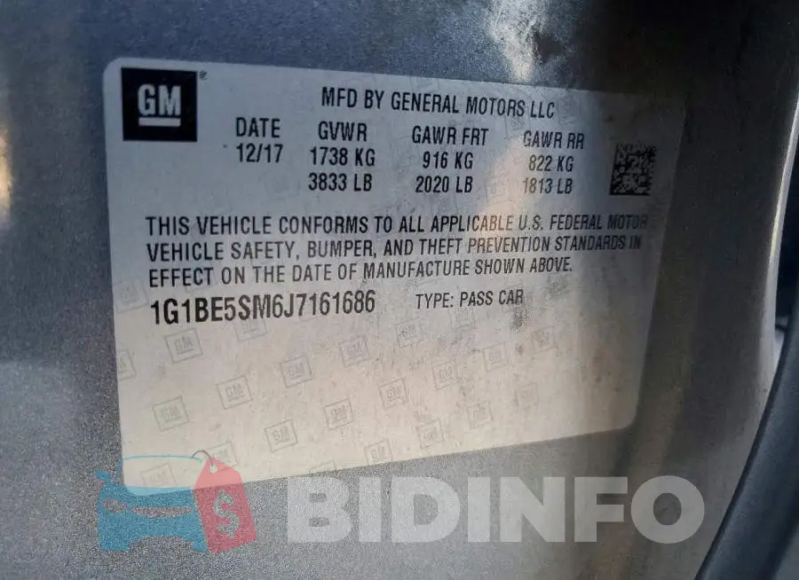 1G1BE5SM6J7161686 Photo# 12