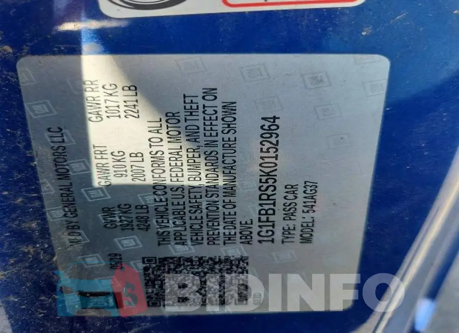 1G1FB1RS5K0152964 Photo# 12