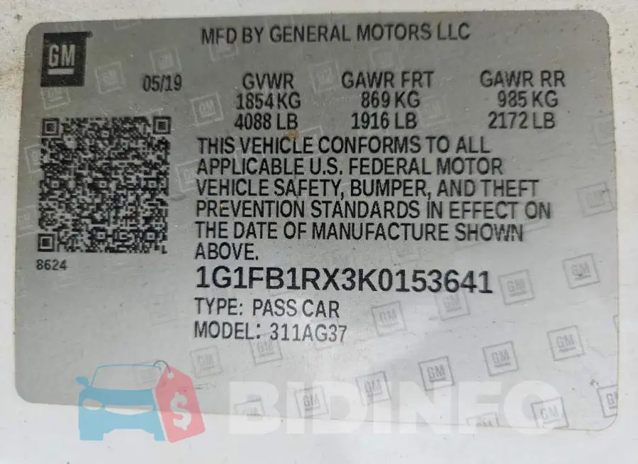 1G1FB1RX3K0153641 Photo# 12