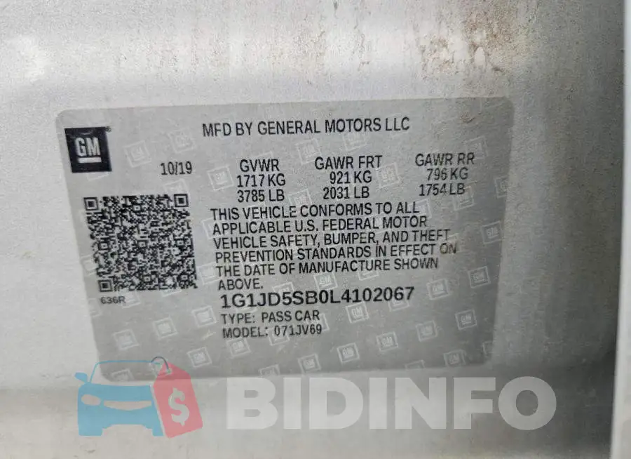 1G1JD5SB0L4102067 Photo# 12