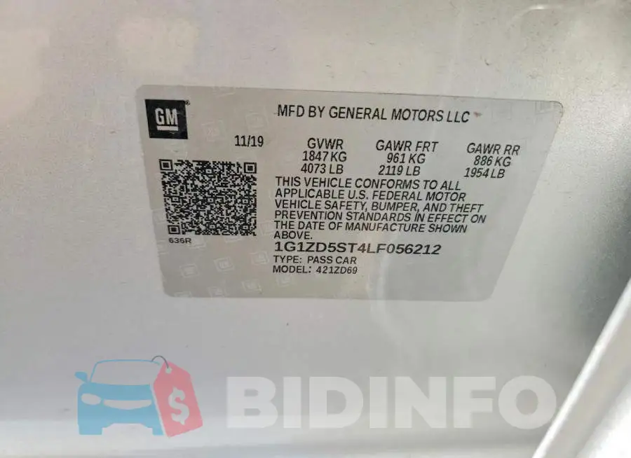 1G1ZD5ST4LF056212 Photo# 12