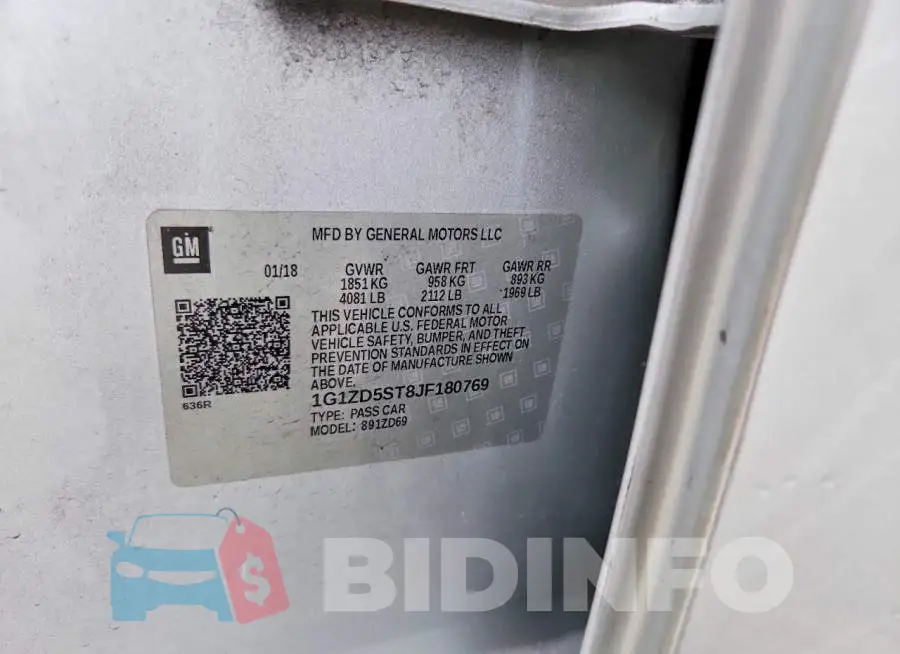 1G1ZD5ST8JF180769 Photo# 12