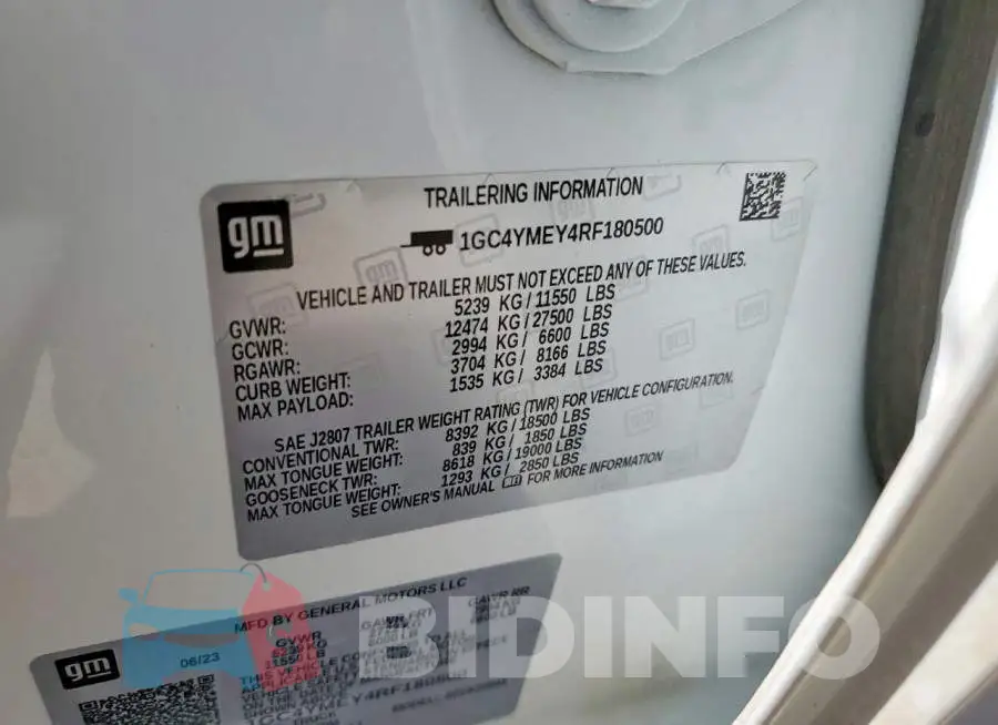 1GC4YMEY4RF180500 Photo# 12