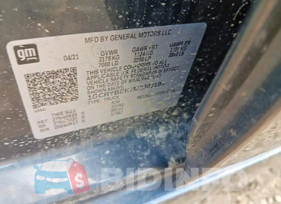 1GCRYBEK7MZ303199 Photo# 12