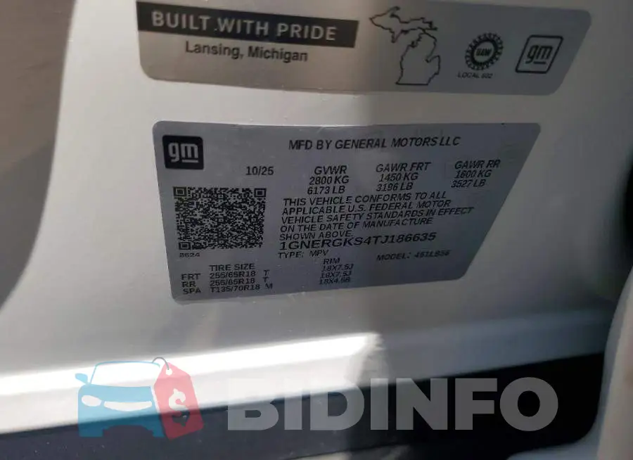 1GNERGKS4TJ186635 Photo# 13