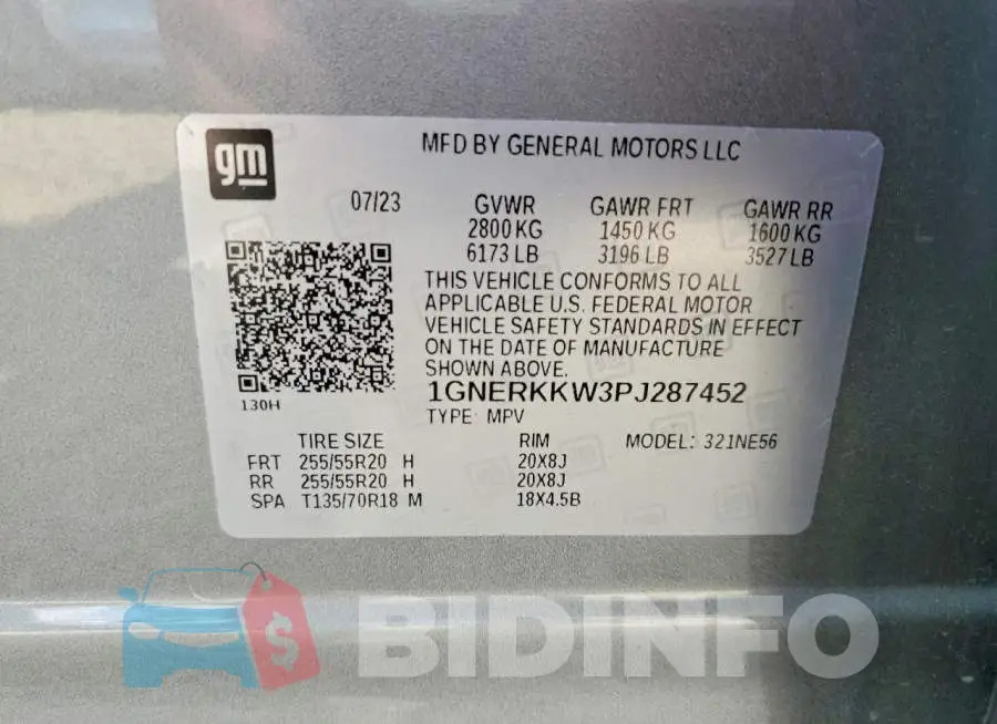 1GNERKKW3PJ287452 Photo# 13