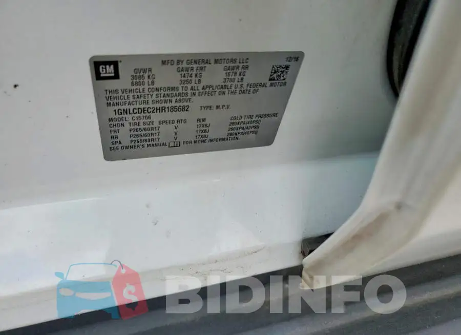 1GNLCDEC2HR185682 Photo# 12