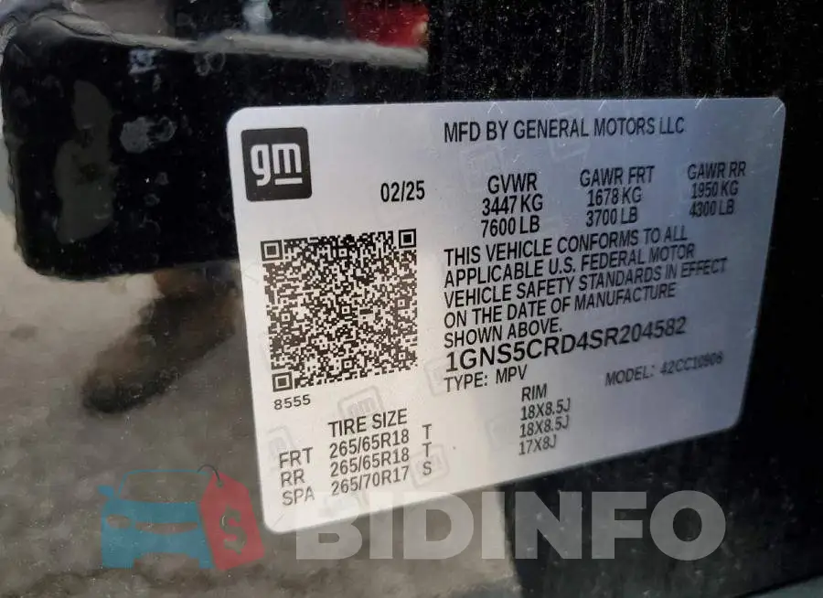 1GNS5CRD4SR204582 Photo# 13