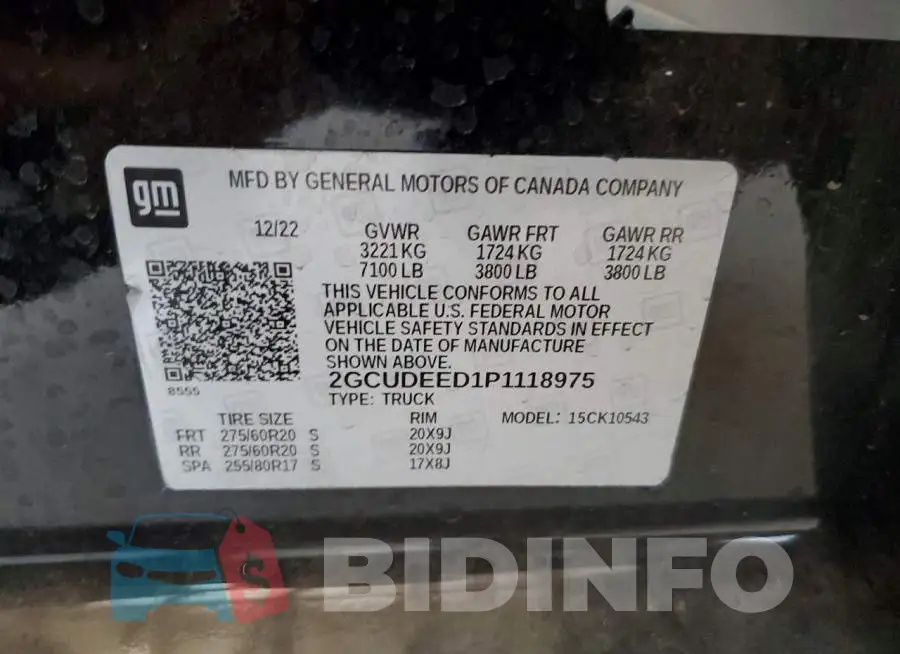 2GCUDEED1P1118975 Photo# 12