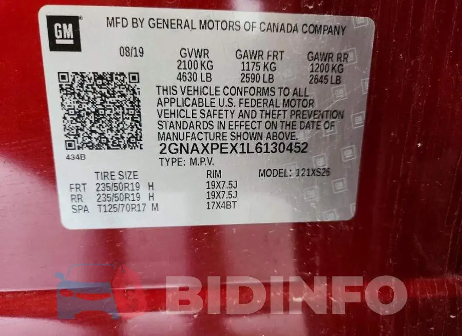 2GNAXPEX1L6130452 Photo# 13