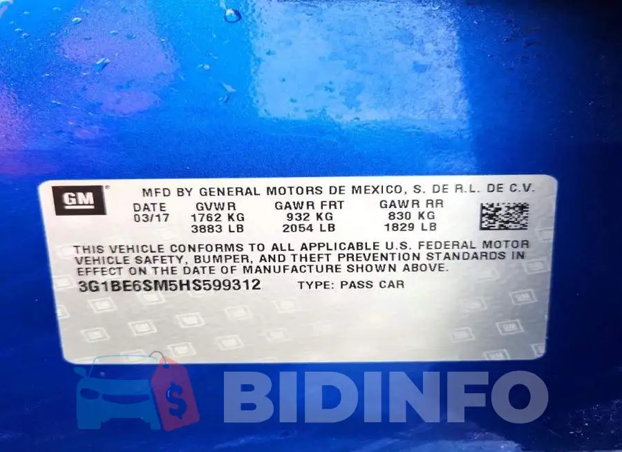 3G1BE6SM5HS599312 Photo# 14