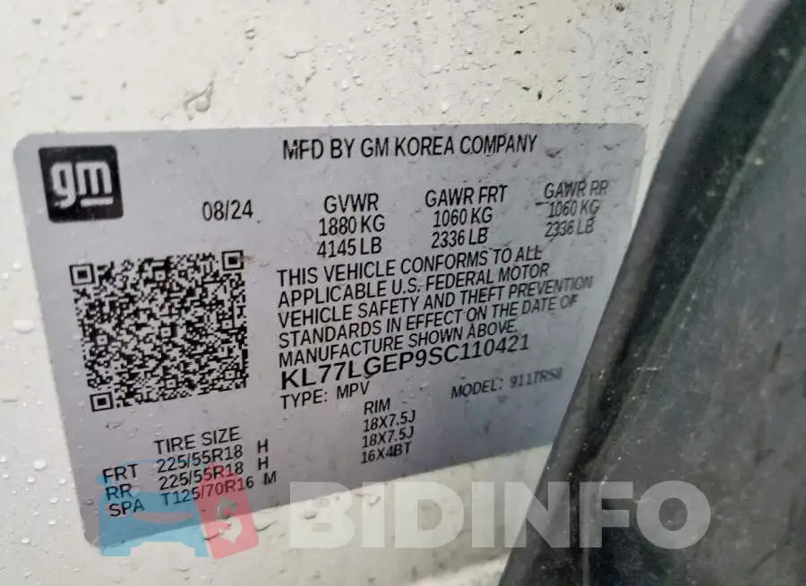 KL77LGEP9SC110421 Photo# 13