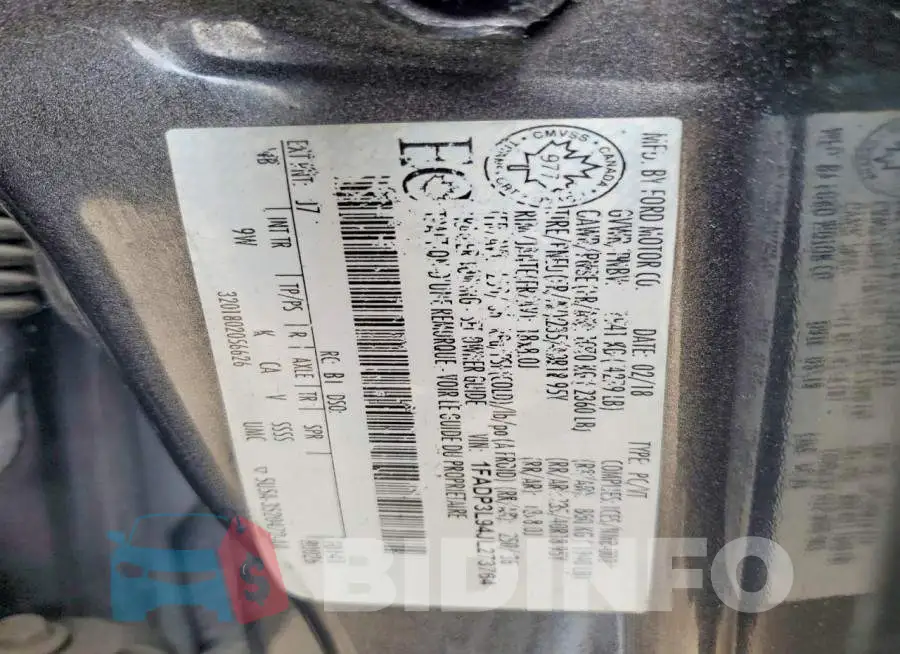 1FADP3L94JL273764 Photo# 12