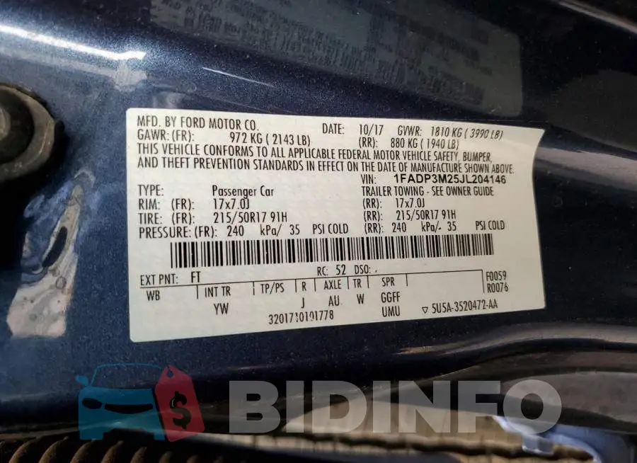 1FADP3M25JL204146 Photo# 12
