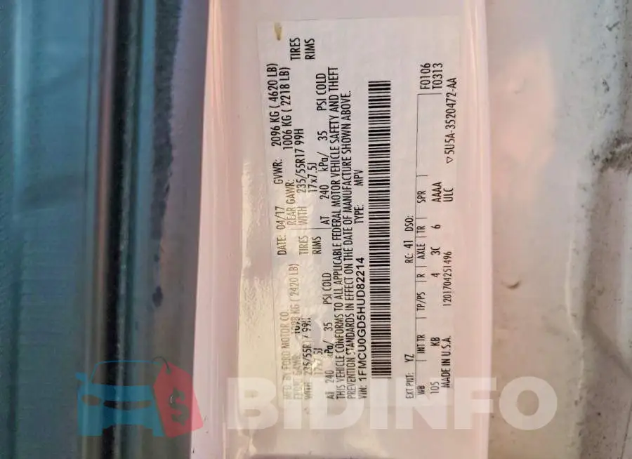 1FMCU0GD5HUD82214 Photo# 12