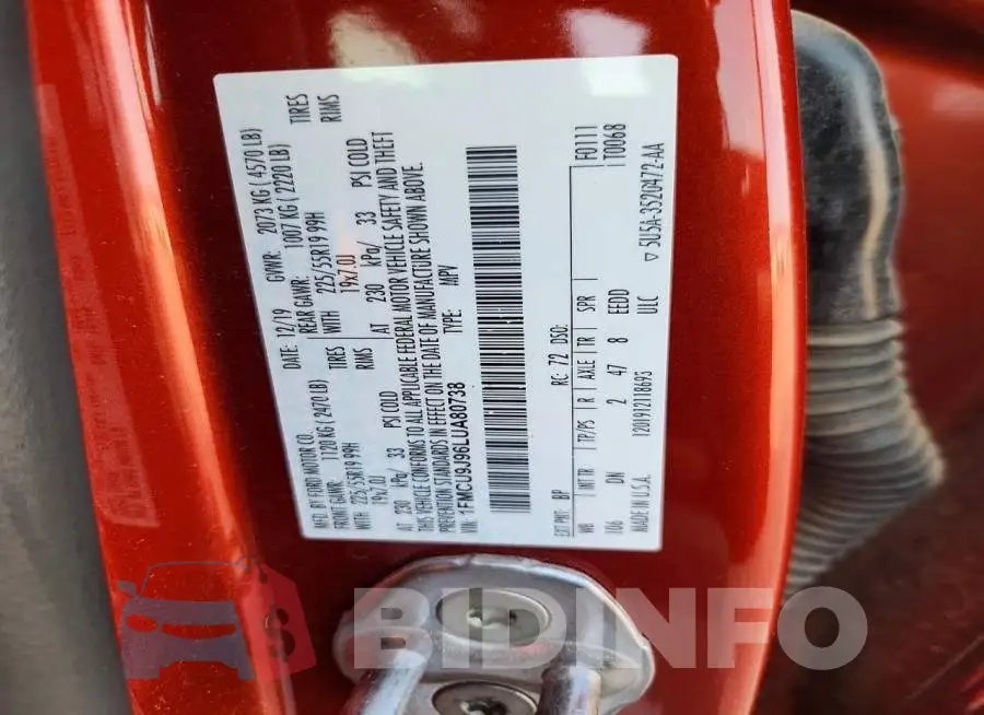 1FMCU9J96LUA80738 Photo# 12