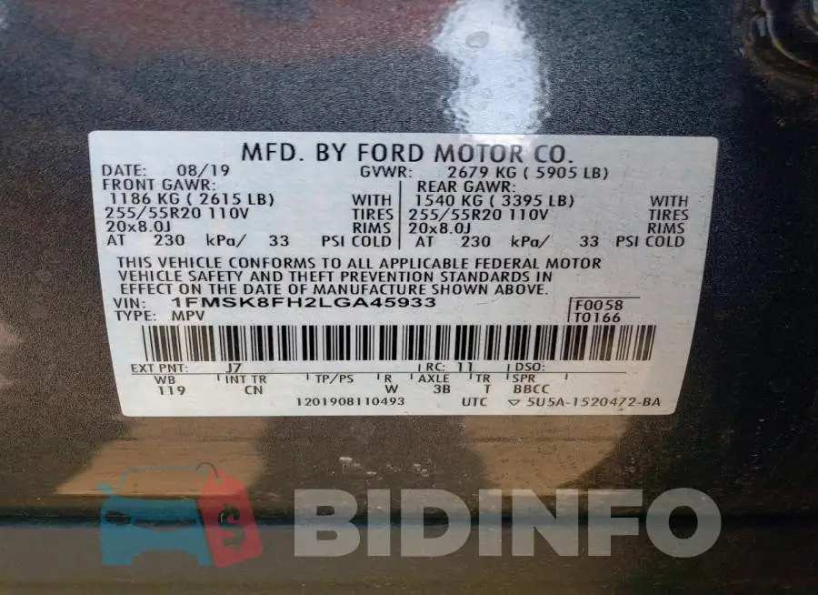 1FMSK8FH2LGA45933 Photo# 14