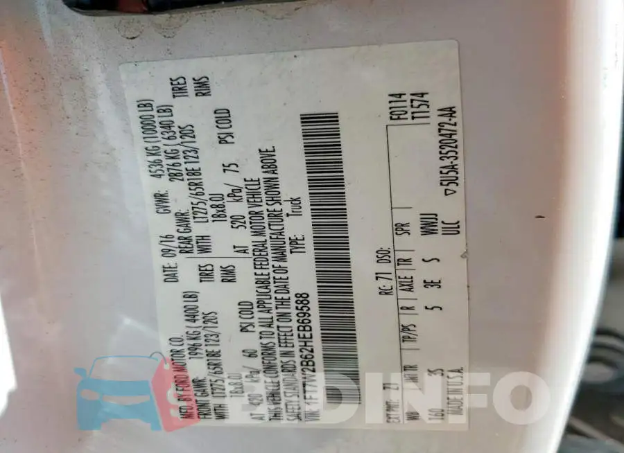 1FT7W2B62HEB69588 Photo# 12