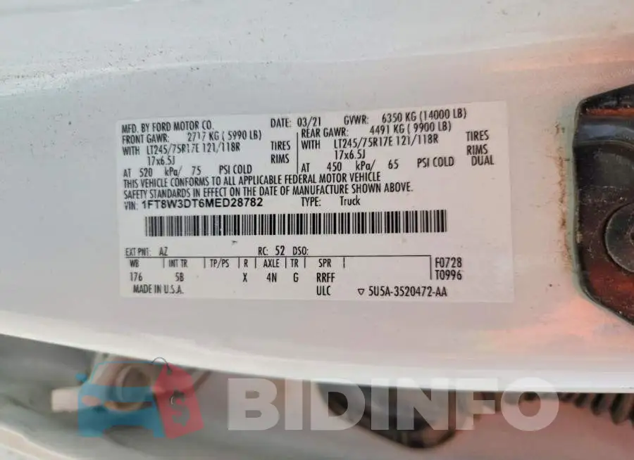 1FT8W3DT6MED28782 Photo# 12
