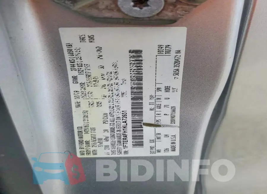 1FTER4FH1KLA72651 Photo# 12