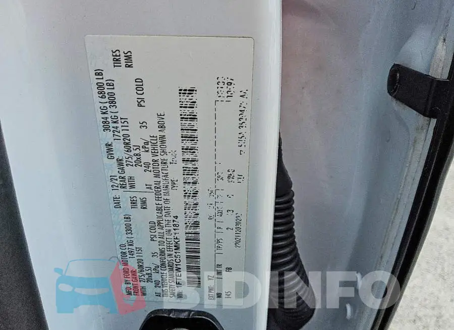 1FTEW1C51MKF11874 Photo# 12