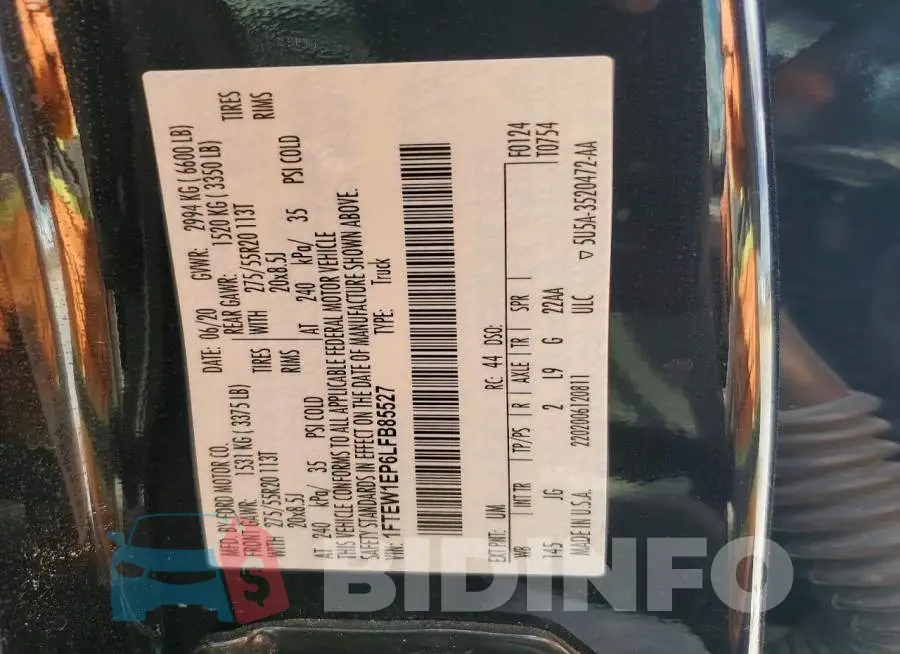 1FTEW1EP6LFB85527 Photo# 12