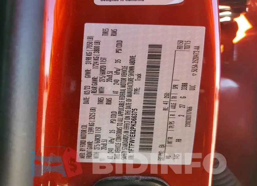 1FTFW1E82PKD66375 Photo# 12