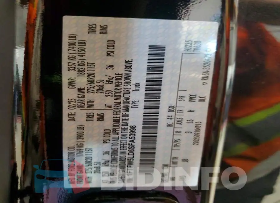 1FTFW5LD6SFA53998 Photo# 13