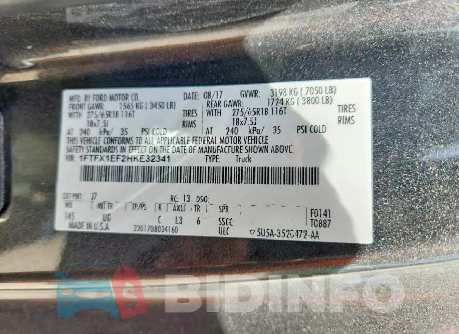 1FTFX1EF2HKE32341 Photo# 12