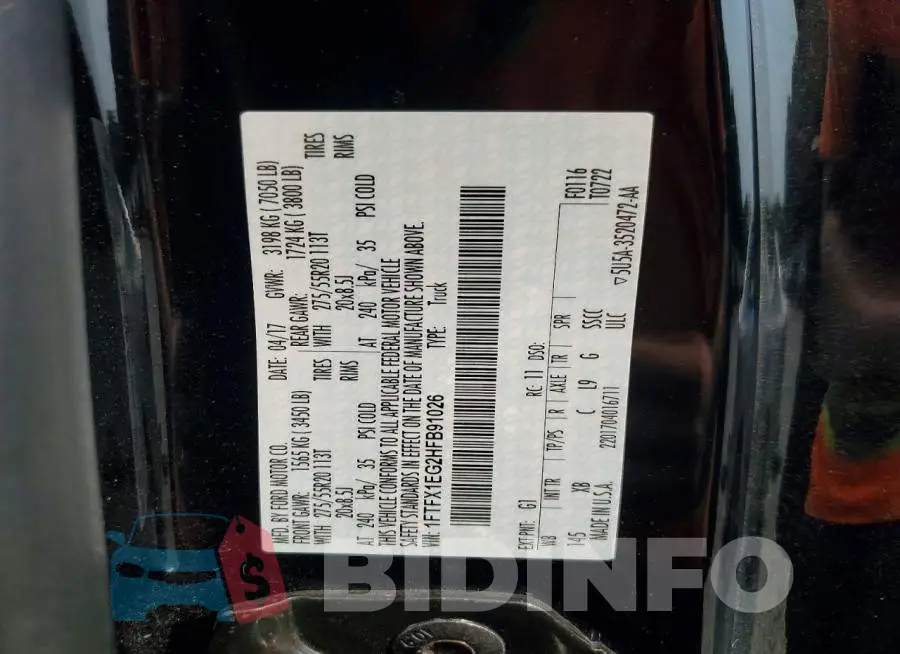 1FTFX1EG2HFB91026 Photo# 12