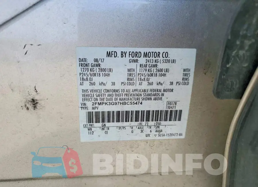 2FMPK3G97HBC55474 Photo# 13