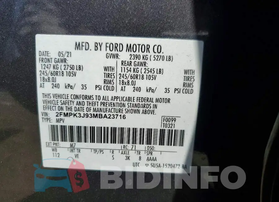 2FMPK3J93MBA23716 Photo# 13