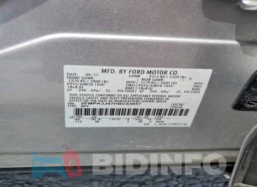 2FMPK3J97HBC63857 Photo# 14