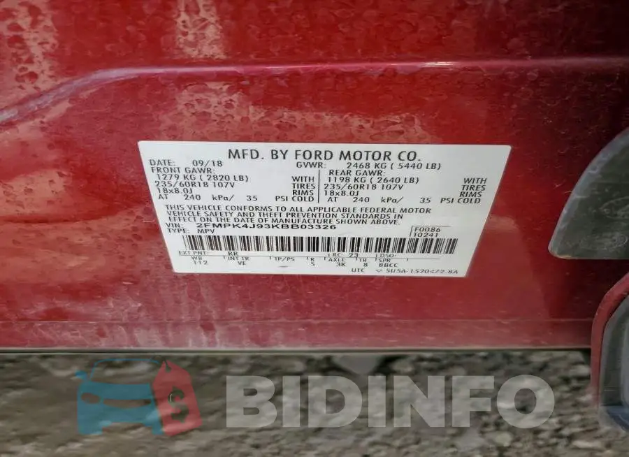 2FMPK4J93KBB03326 Photo# 14