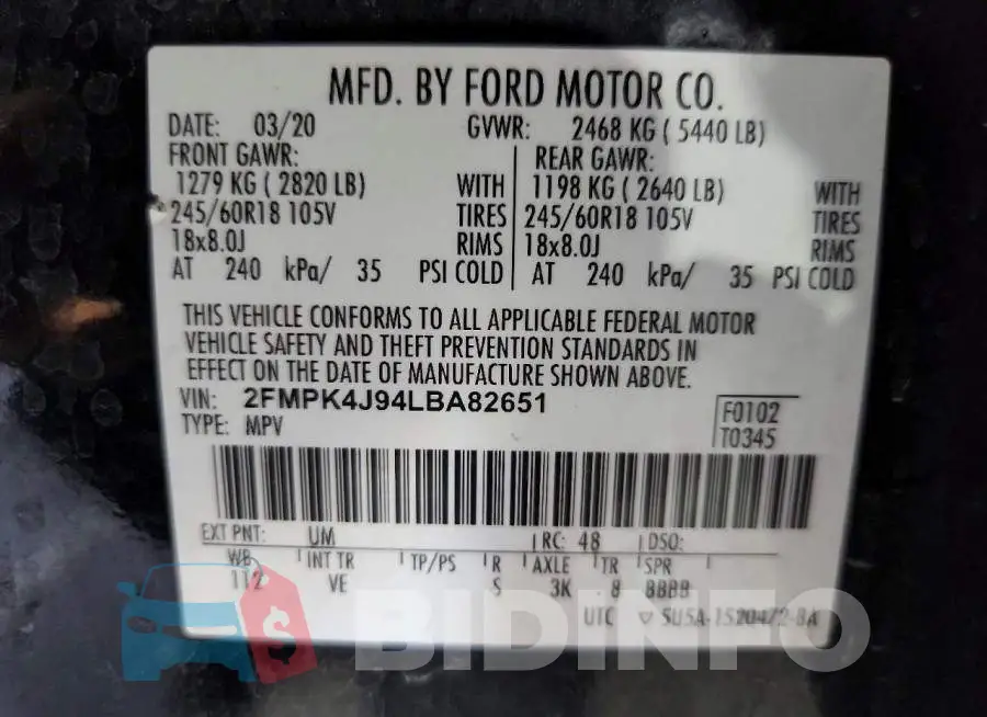 2FMPK4J94LBA82651 Photo# 12