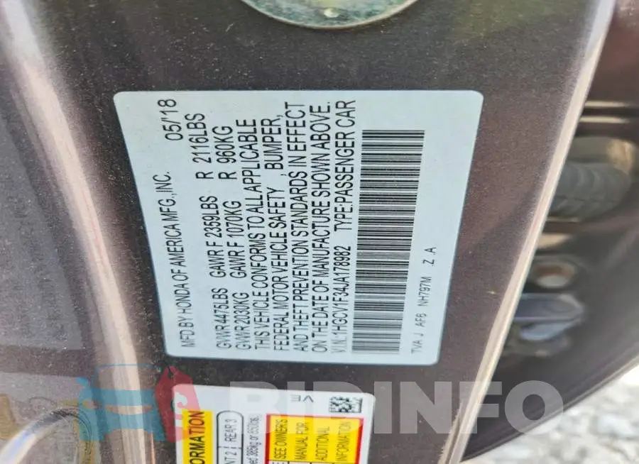 1HGCV1F34JA178982 Photo# 13