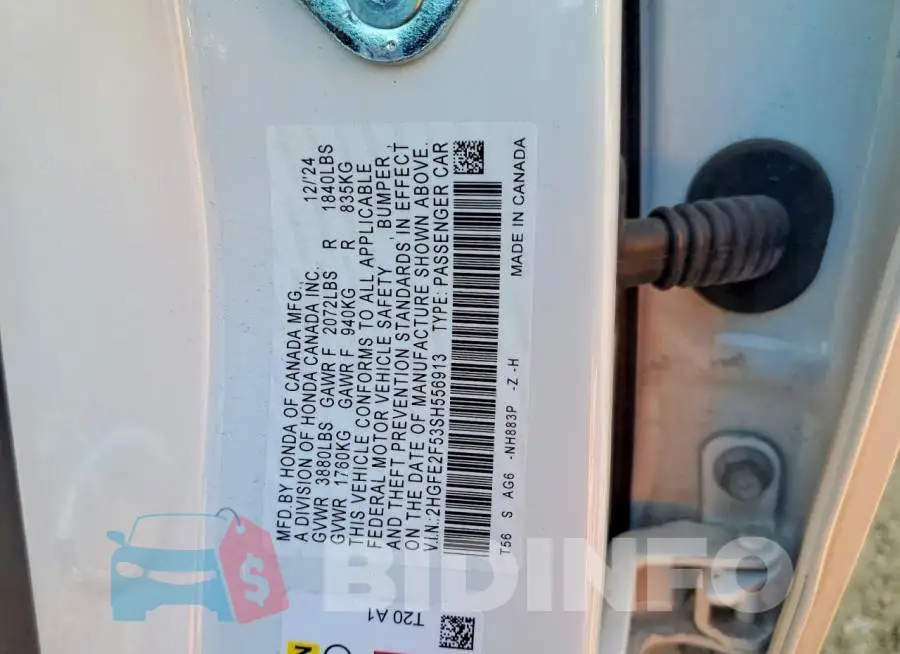 2HGFE2F53SH556913 Photo# 12