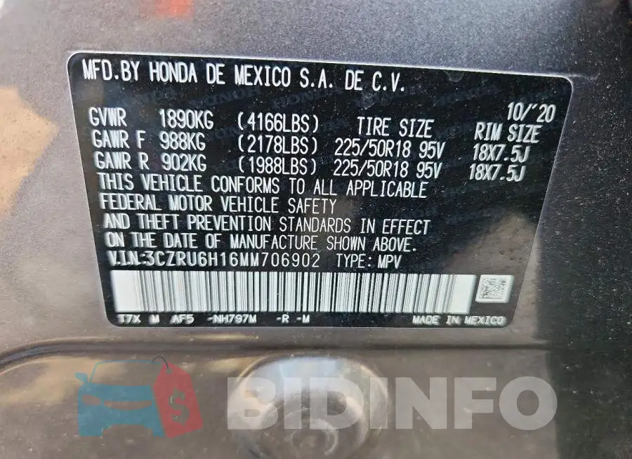 3CZRU6H16MM706902 Photo# 13